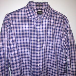 Neiman Marcus 17” button down Blue/pink
